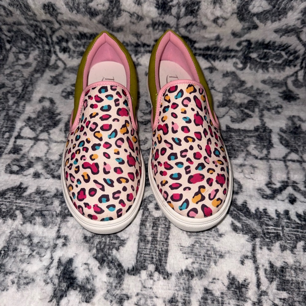 Kids Slip-On Sneakers in Pink Multi Leopard Print
